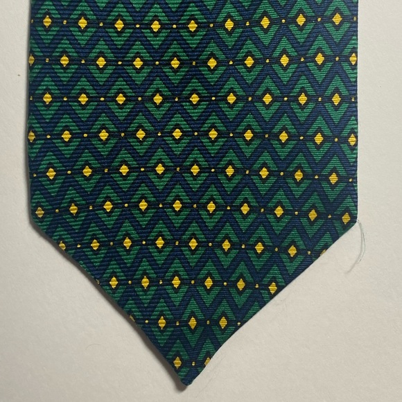 Carrot & Gibbs Emerald and Navy Diamonds Tie - Picture 4 of 4